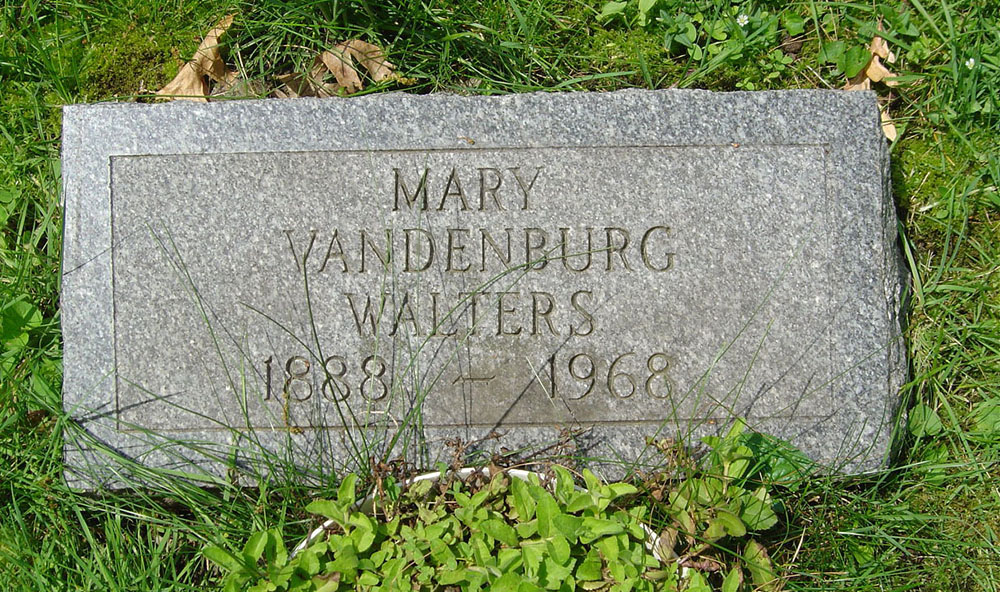 Mary Vandenburg Walter Gravestone